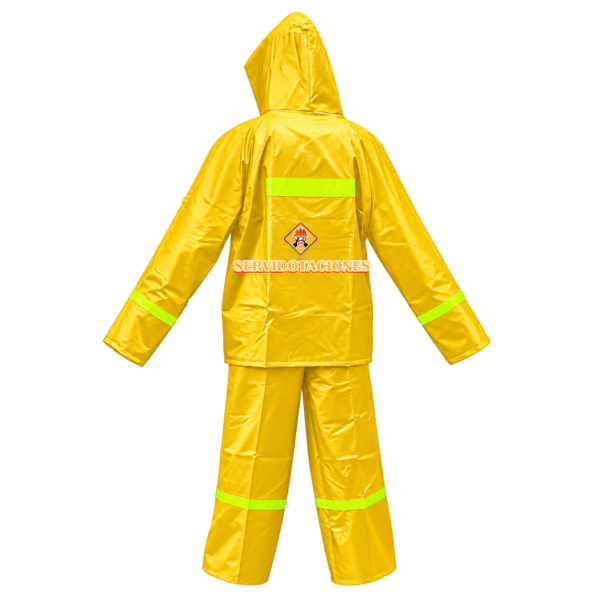 Conjunto impermeable dos piezas amarillo espalda Conjunto Impermeable Amarillo