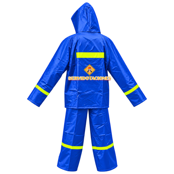 Conjunto impermeable dos piezas azul espalda Conjunto Impermeable Azul