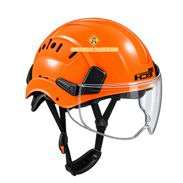 casco naranja visor Visor Casco Rescate