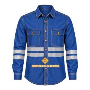 Camisa jean reflecgivo gris hombre Camisa Jean 7onz Reflecto Gris / Caballero - Dama